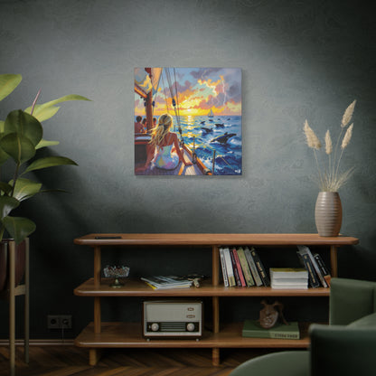 sunset with friends canvas