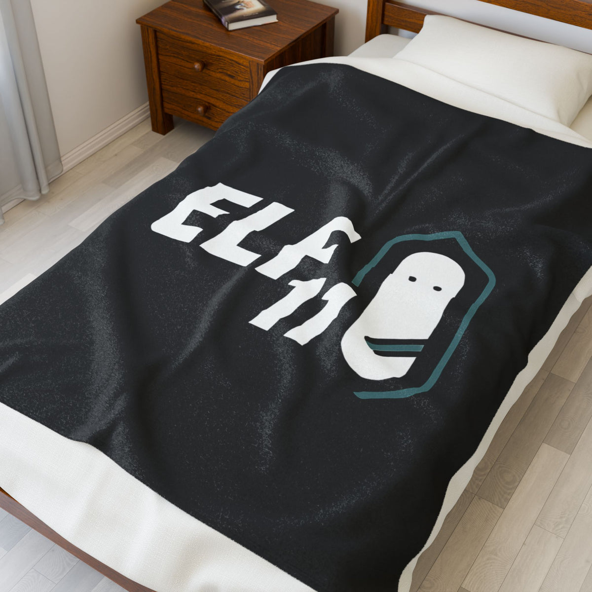Cozy Velveteen Plush Blanket for Holiday Comfort - 'Elf 11' Design