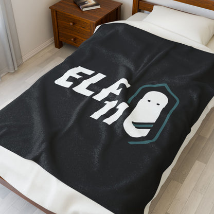 Cozy Velveteen Plush Blanket for Holiday Comfort - 'Elf 11' Design
