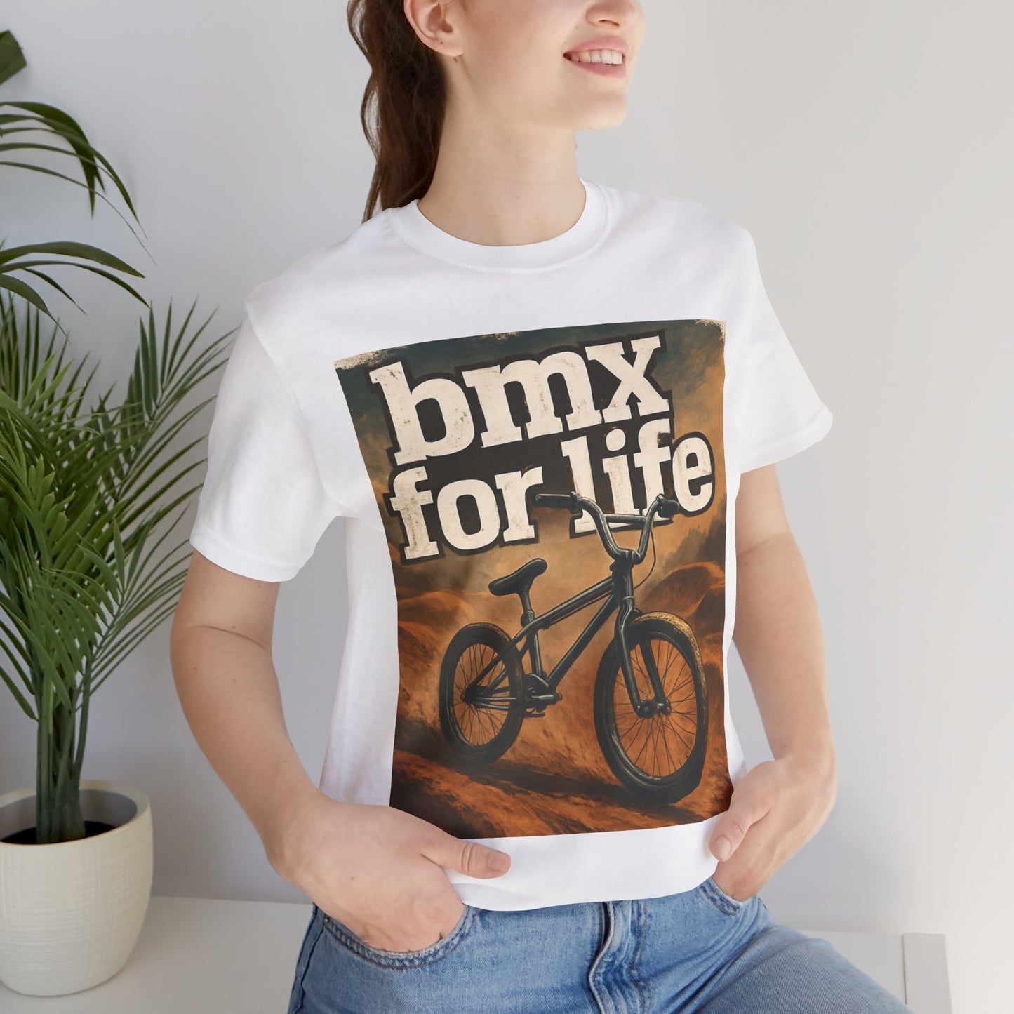 "BMX for Life" Unisex Jersey Tee - Casual Cycling T-Shirt, Gift for BMX Lovers, Outdoor Adventure Tee, Sports Fan Apparel, Summer Style
