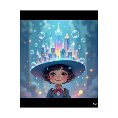 bubble city simplicity , imagination poster
