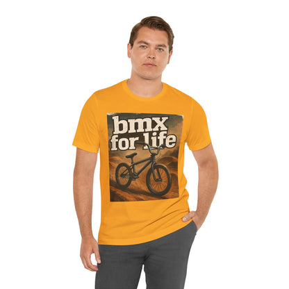 "BMX for Life" Unisex Jersey Tee - Casual Cycling T-Shirt, Gift for BMX Lovers, Outdoor Adventure Tee, Sports Fan Apparel, Summer Style