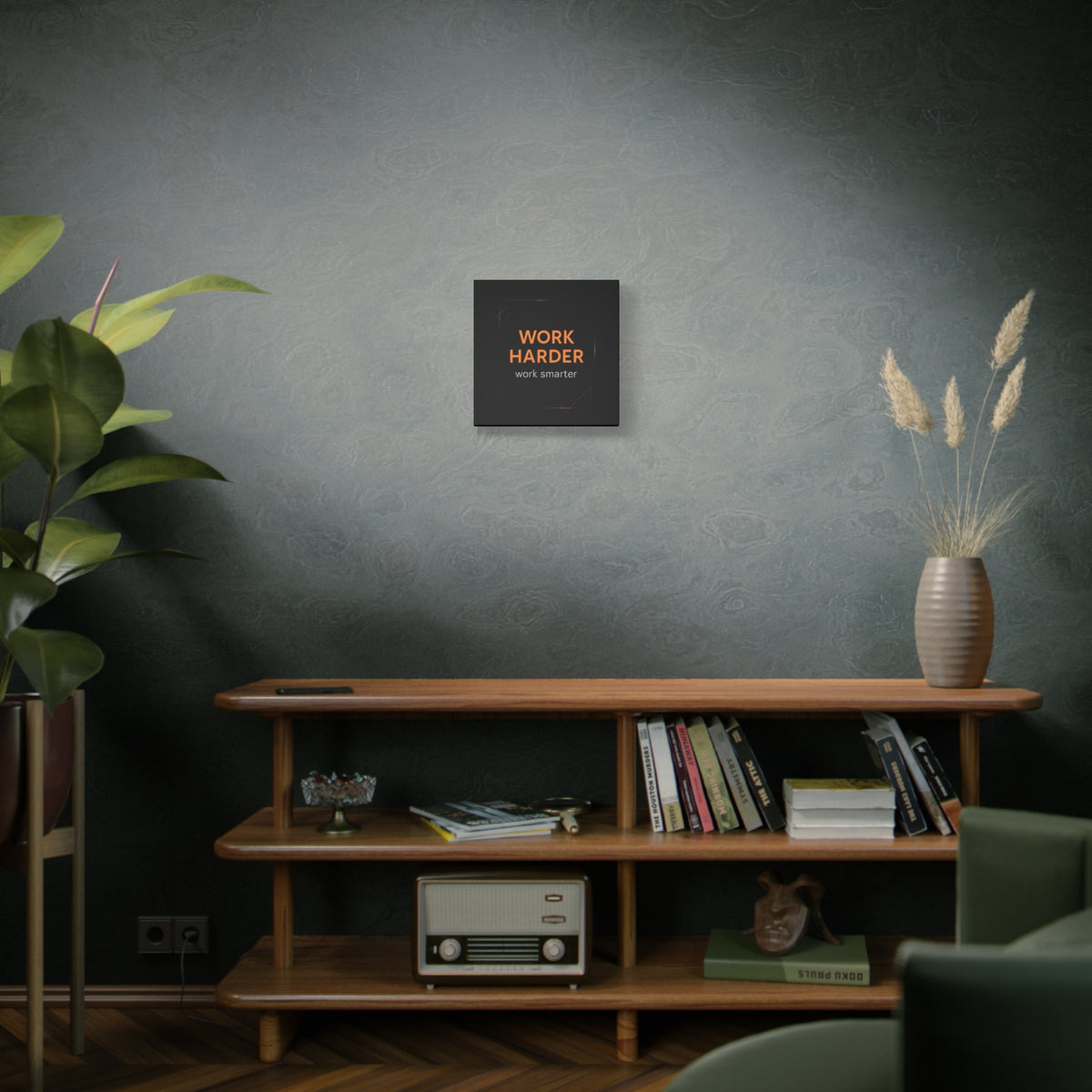 Motivational Canvas Wall Art - "Work Harder, Work Smarter"