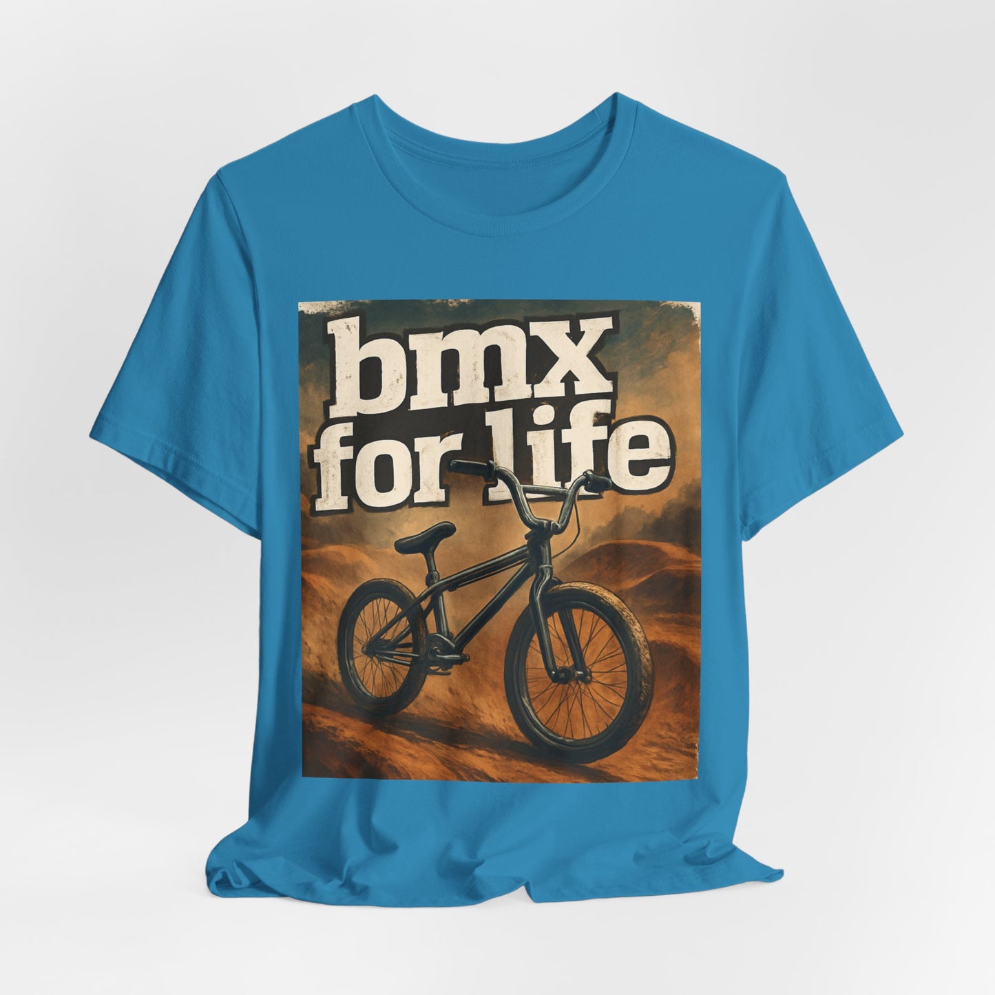 "BMX for Life" Unisex Jersey Tee - Casual Cycling T-Shirt, Gift for BMX Lovers, Outdoor Adventure Tee, Sports Fan Apparel, Summer Style