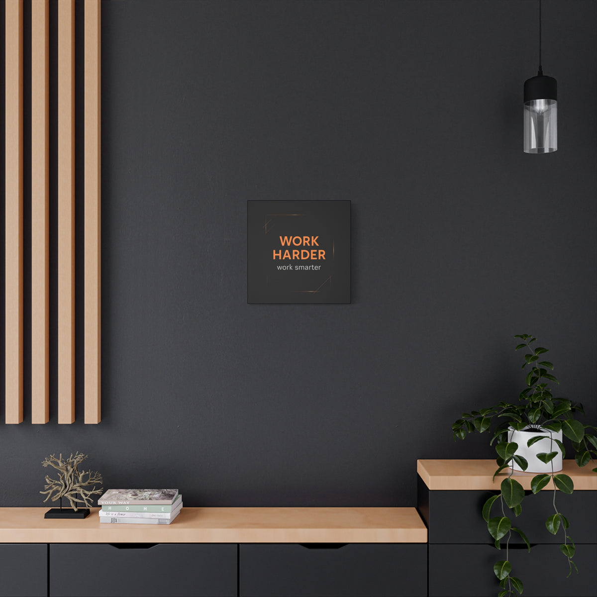 Motivational Canvas Wall Art - "Work Harder, Work Smarter"