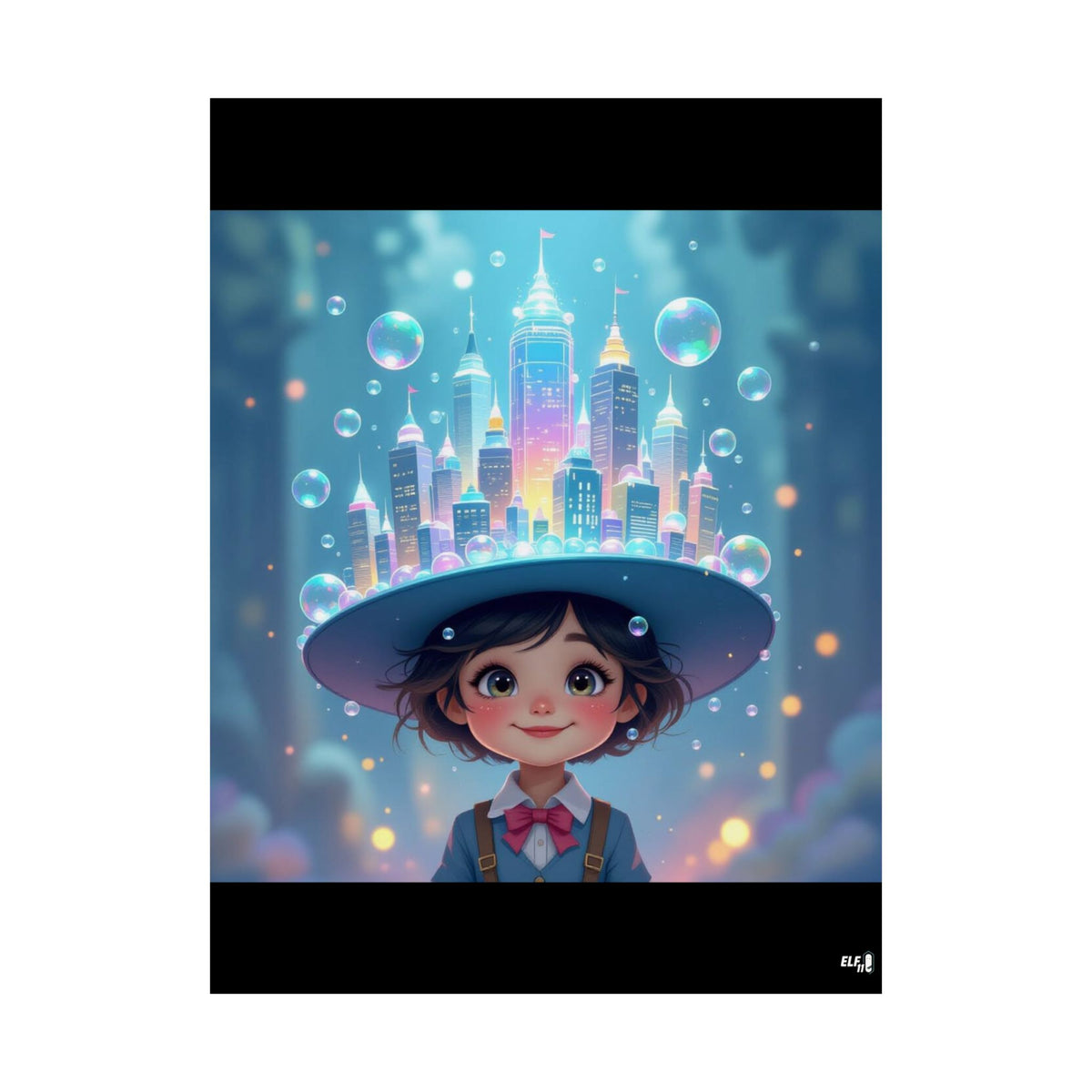 bubble city simplicity , imagination poster