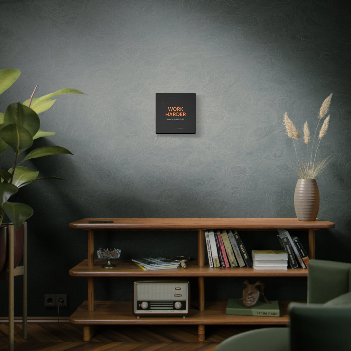 Motivational Canvas Wall Art - "Work Harder, Work Smarter"