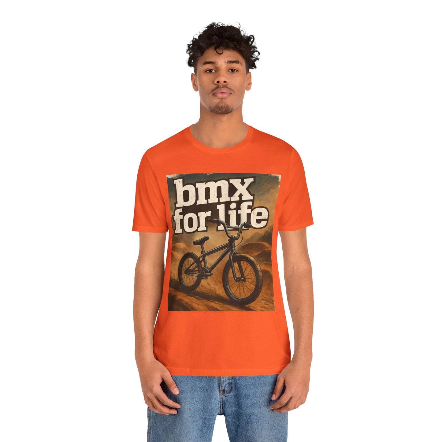 "BMX for Life" Unisex Jersey Tee - Casual Cycling T-Shirt, Gift for BMX Lovers, Outdoor Adventure Tee, Sports Fan Apparel, Summer Style