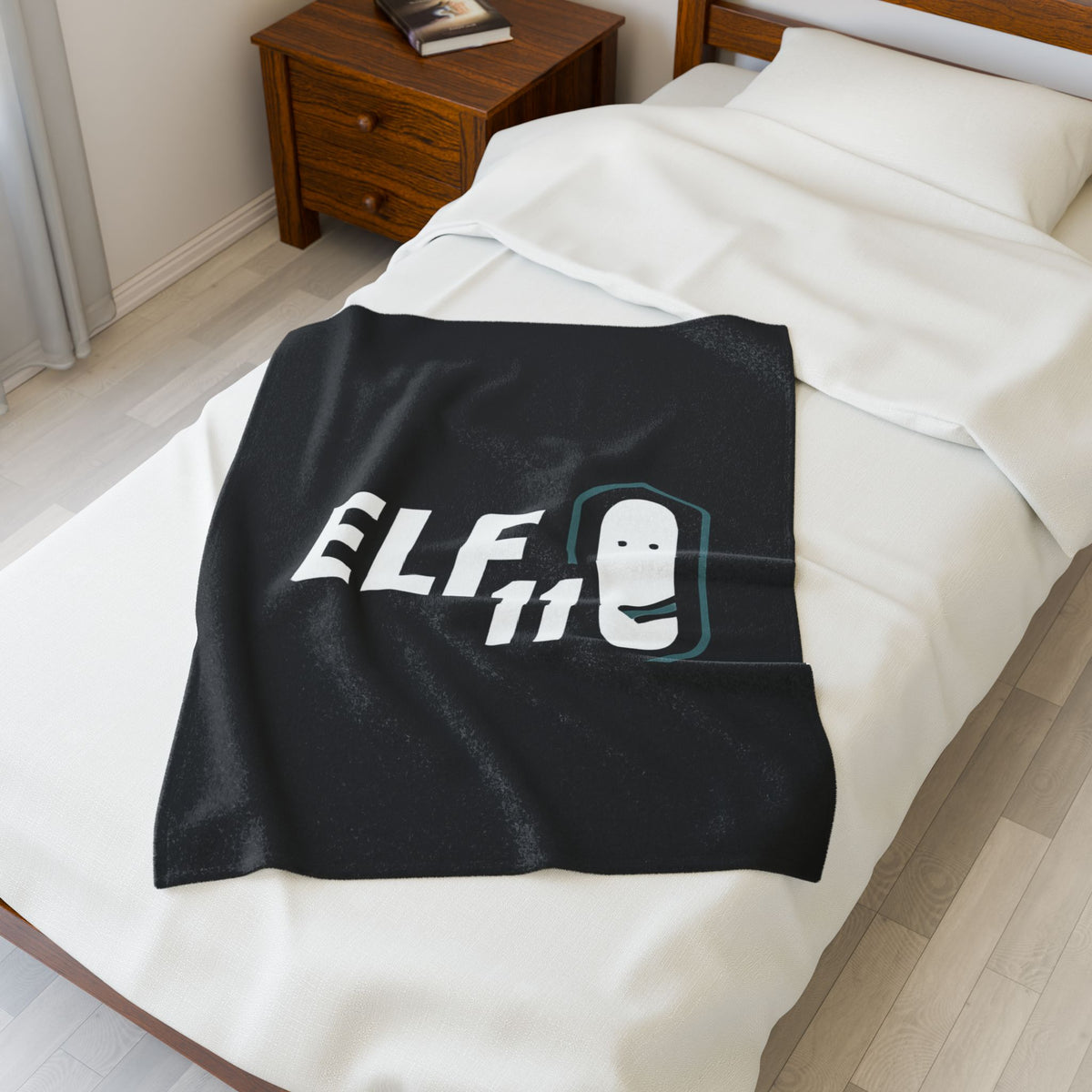 Cozy Velveteen Plush Blanket for Holiday Comfort - 'Elf 11' Design