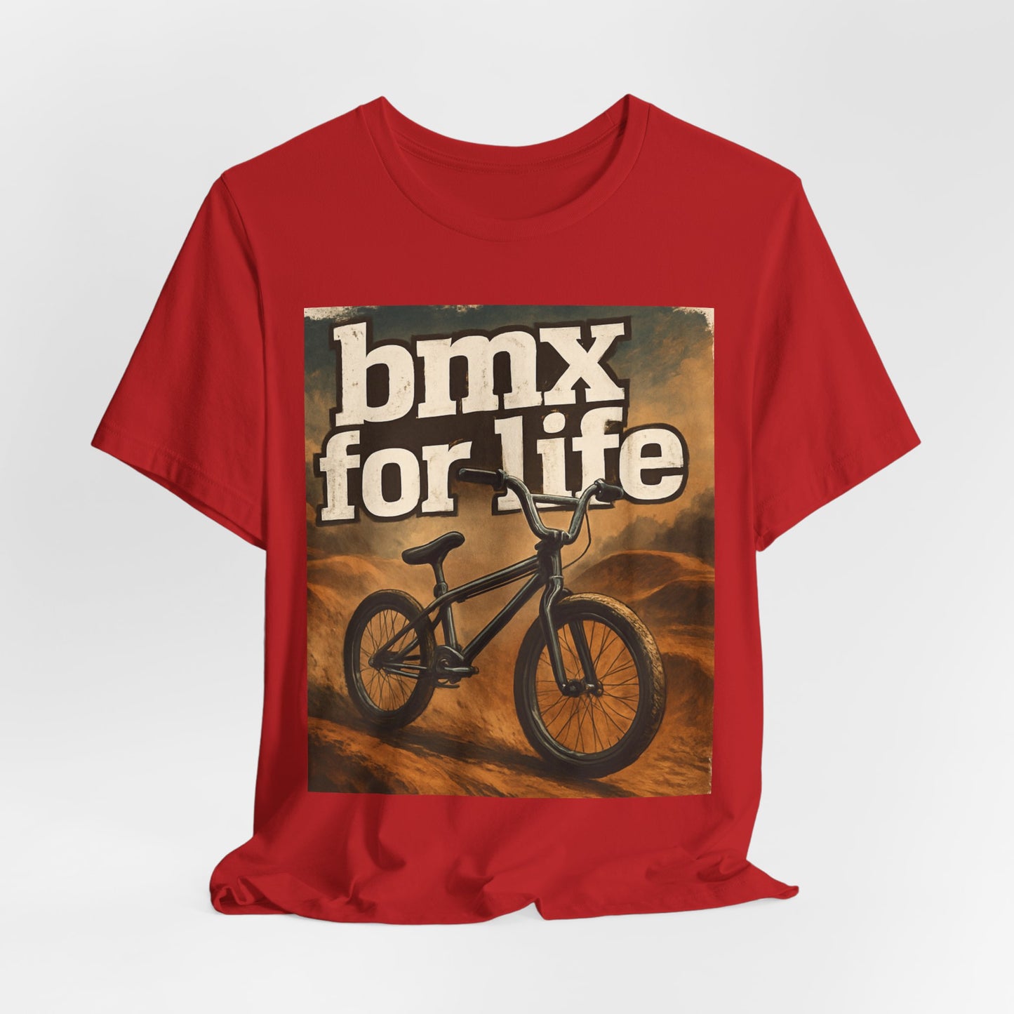 "BMX for Life" Unisex Jersey Tee - Casual Cycling T-Shirt, Gift for BMX Lovers, Outdoor Adventure Tee, Sports Fan Apparel, Summer Style