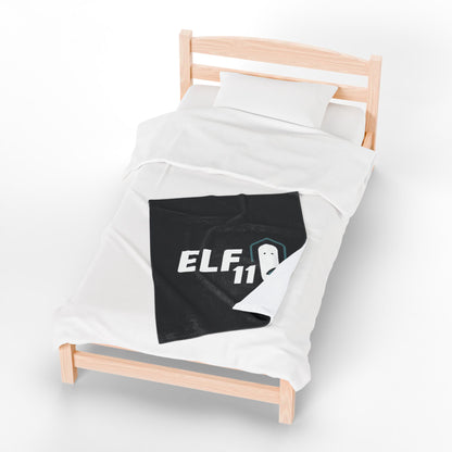Cozy Velveteen Plush Blanket for Holiday Comfort - 'Elf 11' Design